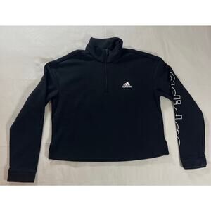 Adidas Women's Essentials Fleece 3-stripe Cropped 1/4 Zip Sweatshirt - NWT